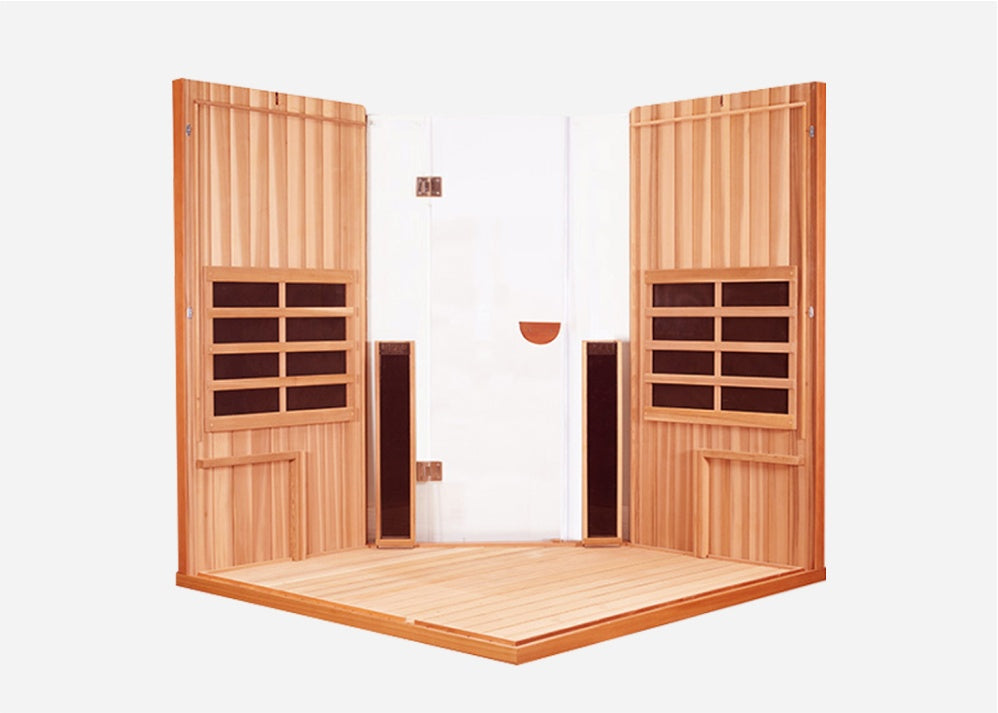 Sanctuary Corner 4 Person Sauna | Okoume Pro