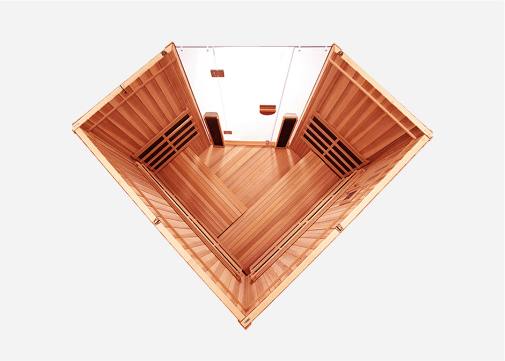 Sanctuary Corner 4 Person Sauna | Okoume Pro